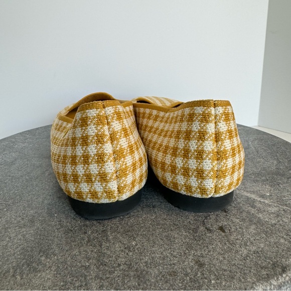 Vivaia Sylvia Yellow Square Toe Gingham Plaid Flats Loafers 38.5 - Picture 7 of 12